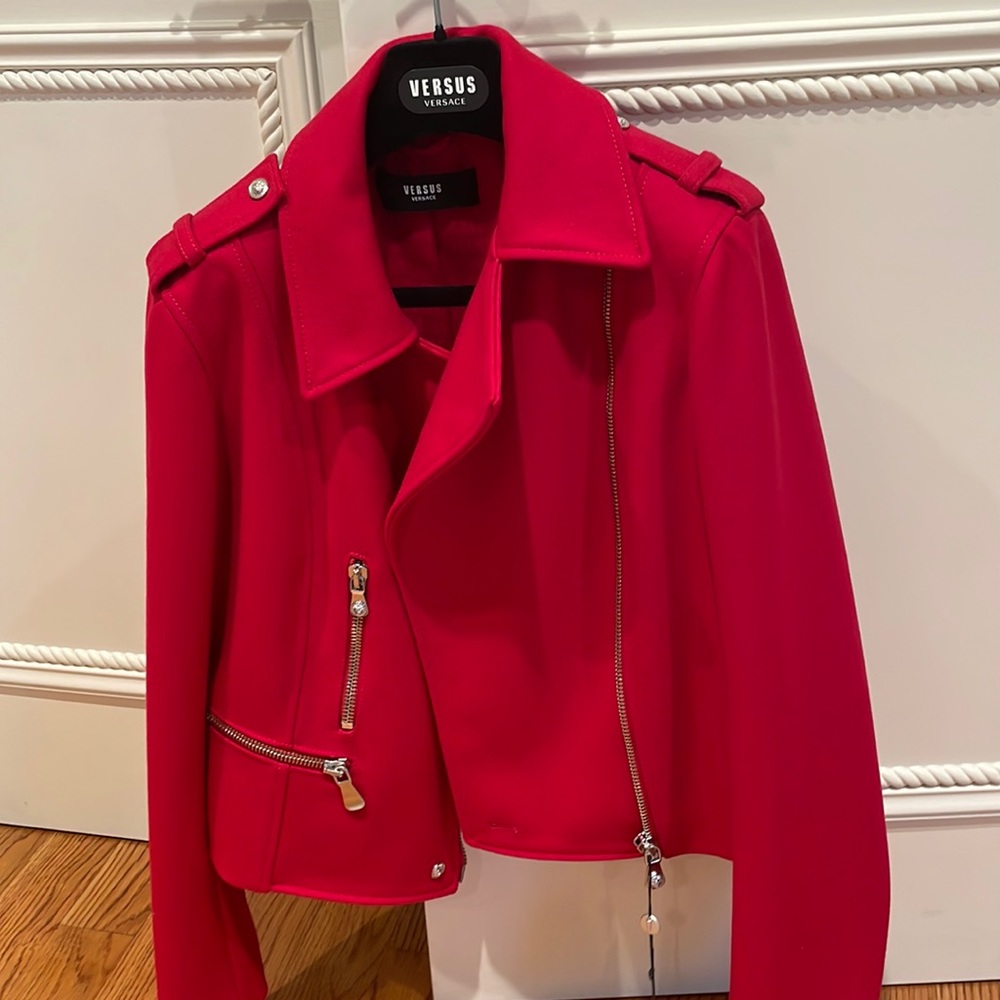 versus versace jacket red- wool